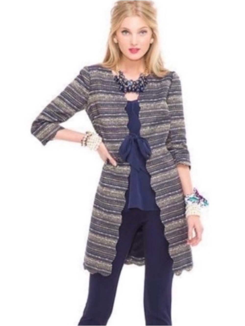 Lilly Pulitzer True Navy Harris Boucle Jacket Medium